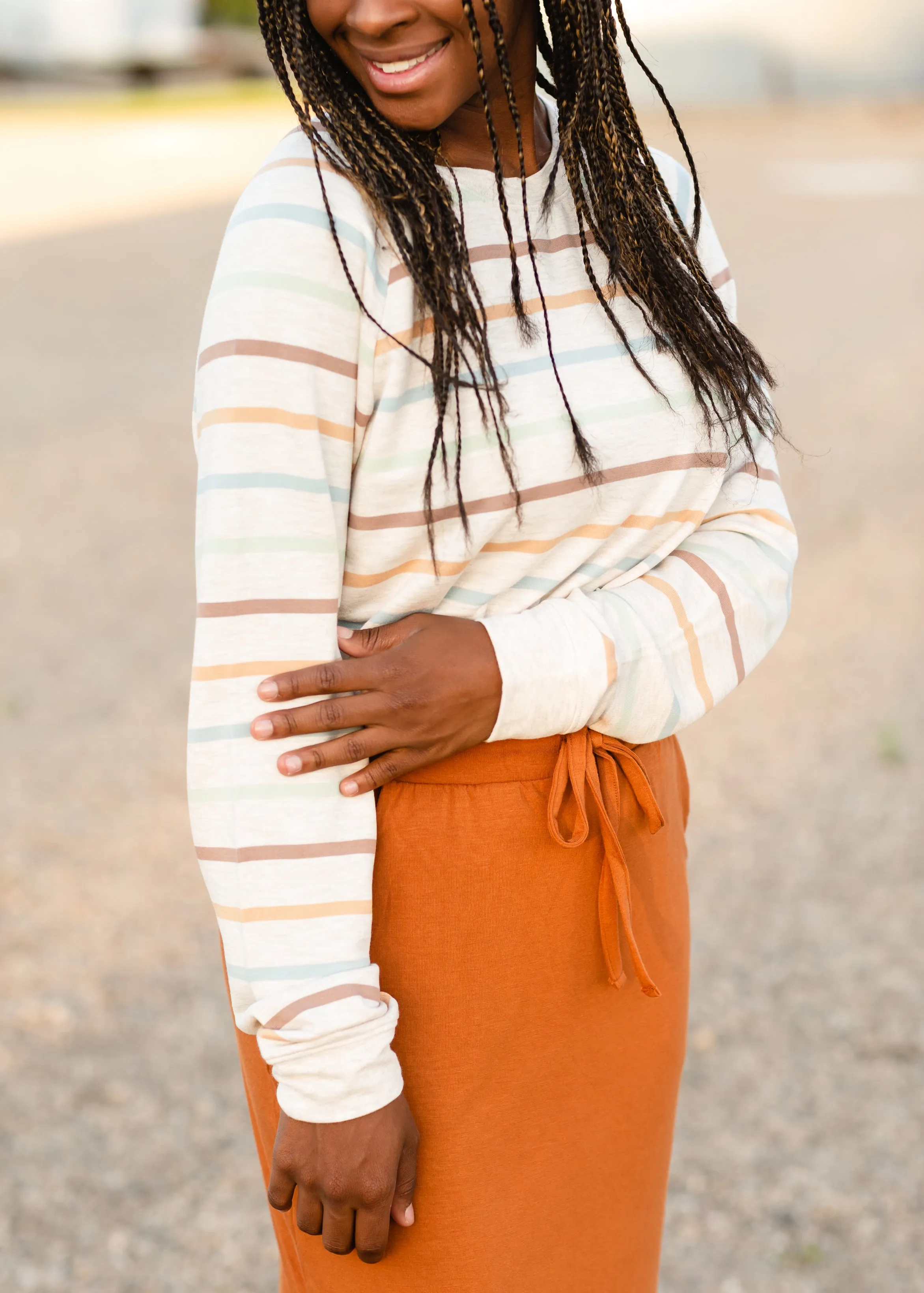 Multi Color Striped Windslet Top