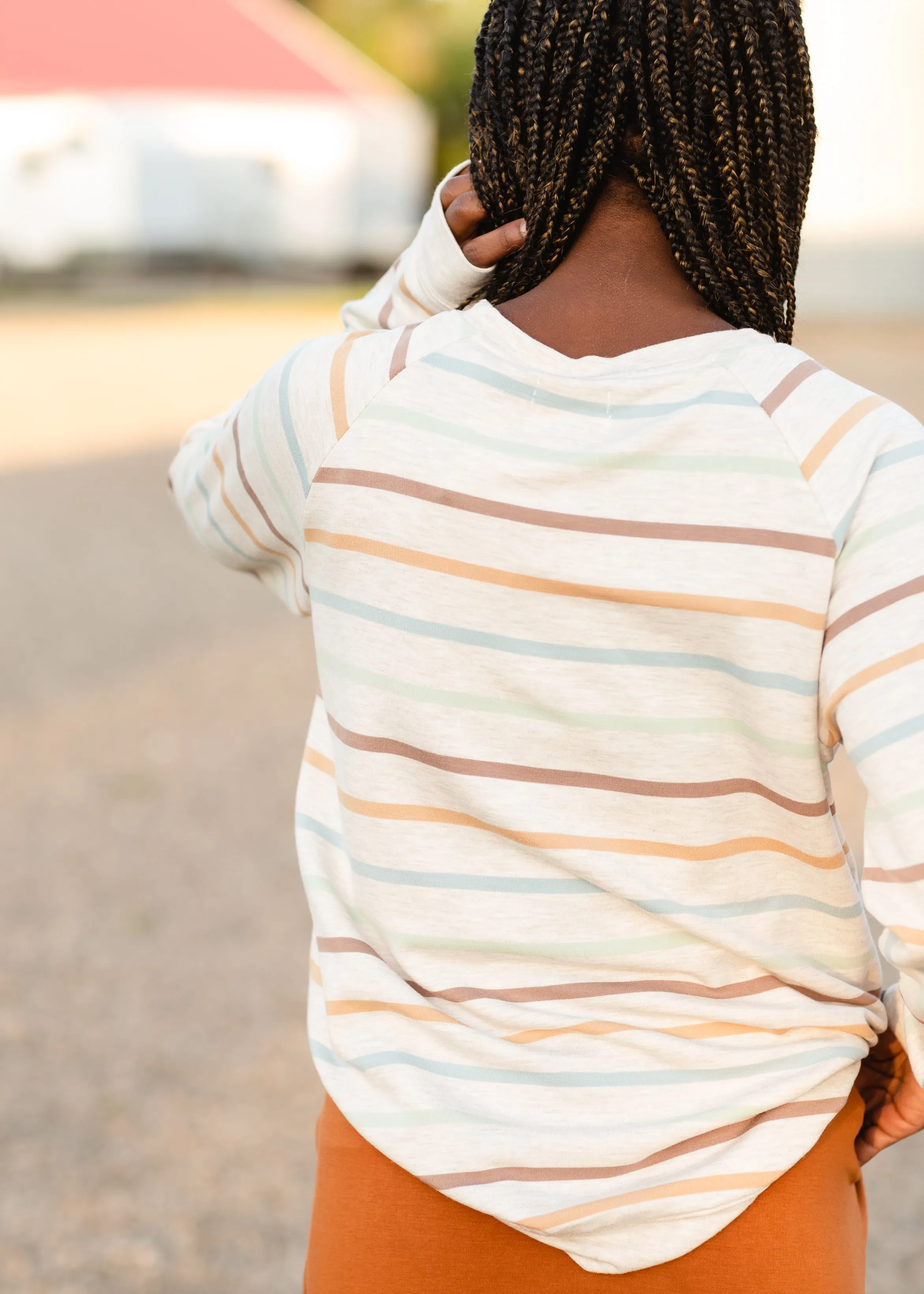Multi Color Striped Windslet Top
