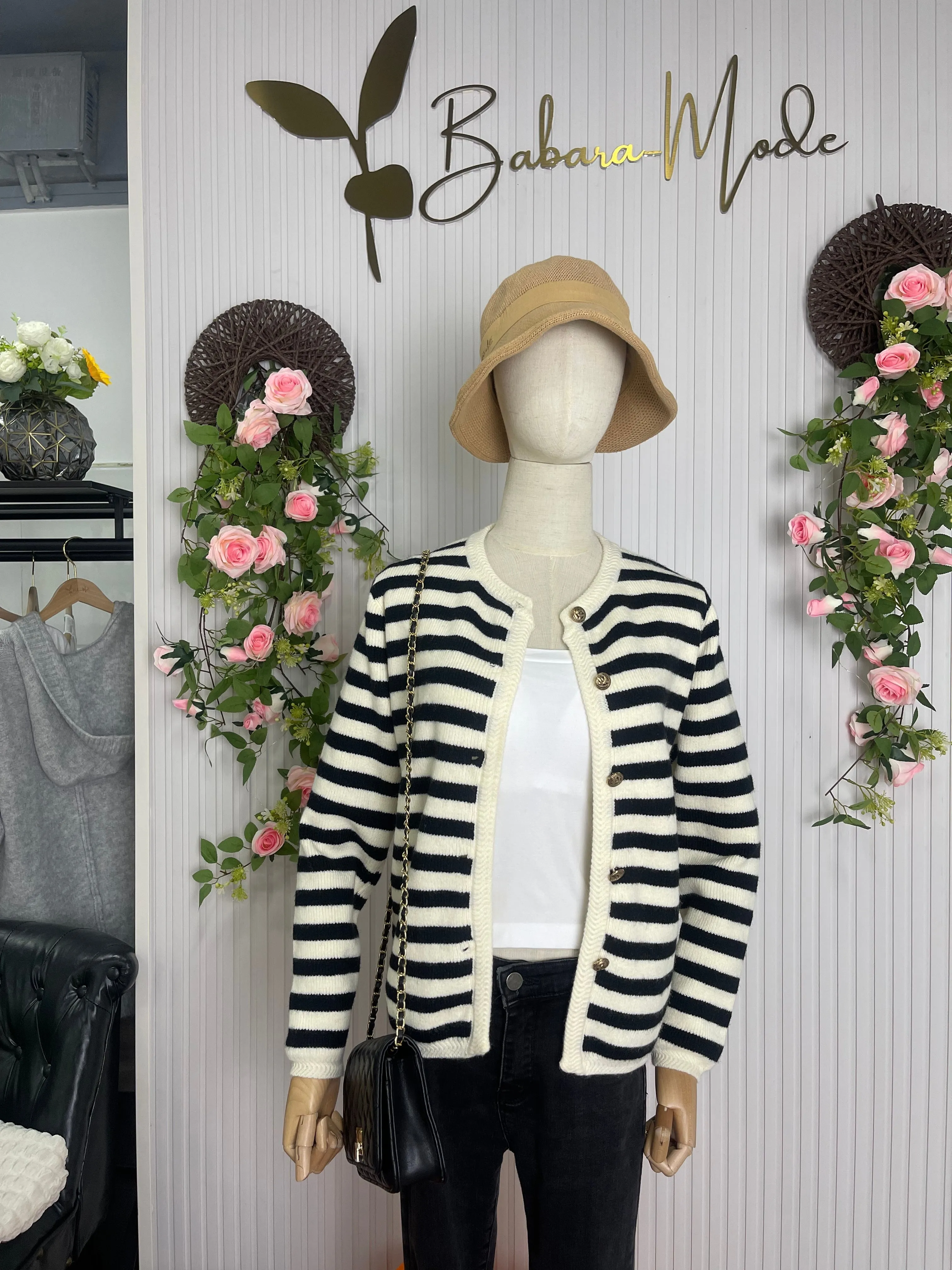 Myla | Elegant Striped Cardigan