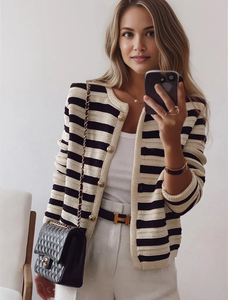 Myla | Elegant Striped Cardigan