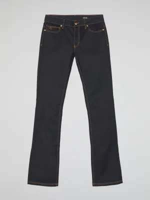 Navy Contrast Stitch Jeans