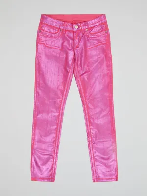 Neon Pink Denim Jeans