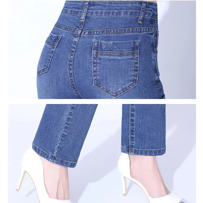 New Brand Luxury Pants Women High Waist Skinny Stretch Jeans Female Dark Blue Slim Fit Pants High Quality  Trousers