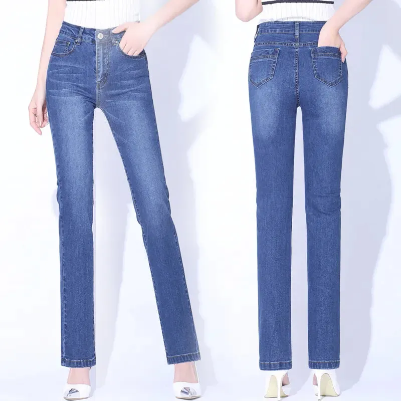 New Brand Luxury Pants Women High Waist Skinny Stretch Jeans Female Dark Blue Slim Fit Pants High Quality  Trousers