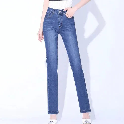 New Brand Luxury Pants Women High Waist Skinny Stretch Jeans Female Dark Blue Slim Fit Pants High Quality  Trousers