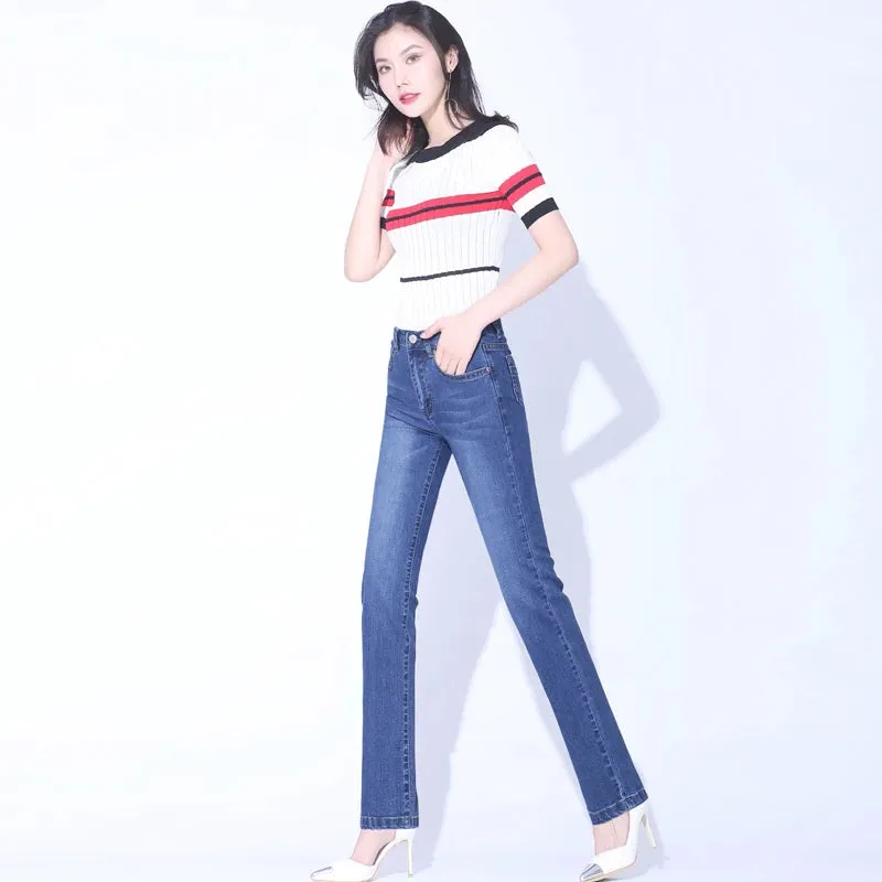 New Brand Luxury Pants Women High Waist Skinny Stretch Jeans Female Dark Blue Slim Fit Pants High Quality  Trousers