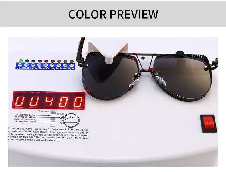 New Hollow Pattern Oval Sunglasses Men Women Luxury Trend Brand Designer Metal Alloy Frame All Fitness Sun Glasses UV400