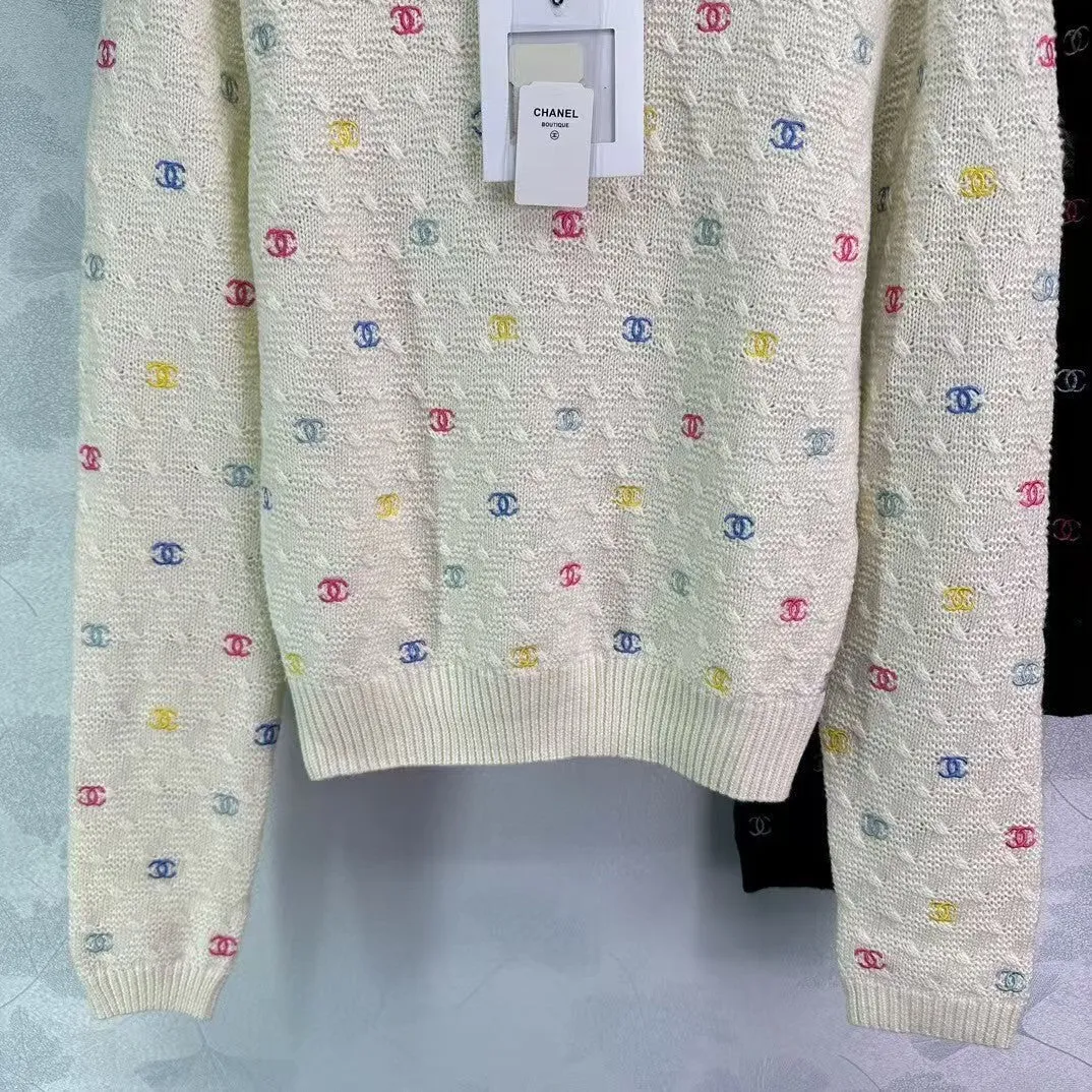 New logo embroidered knitted long sleeves