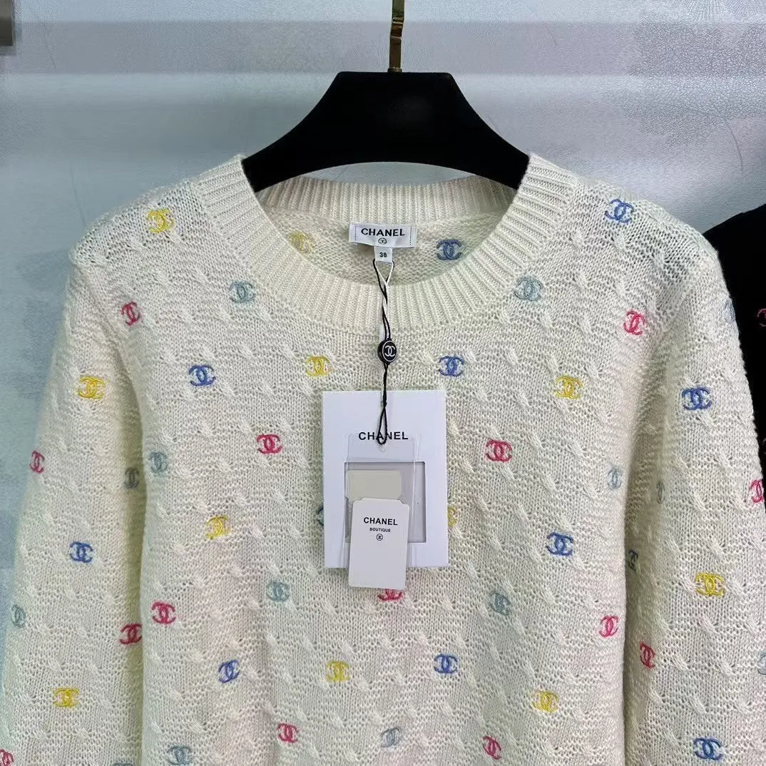 New logo embroidered knitted long sleeves