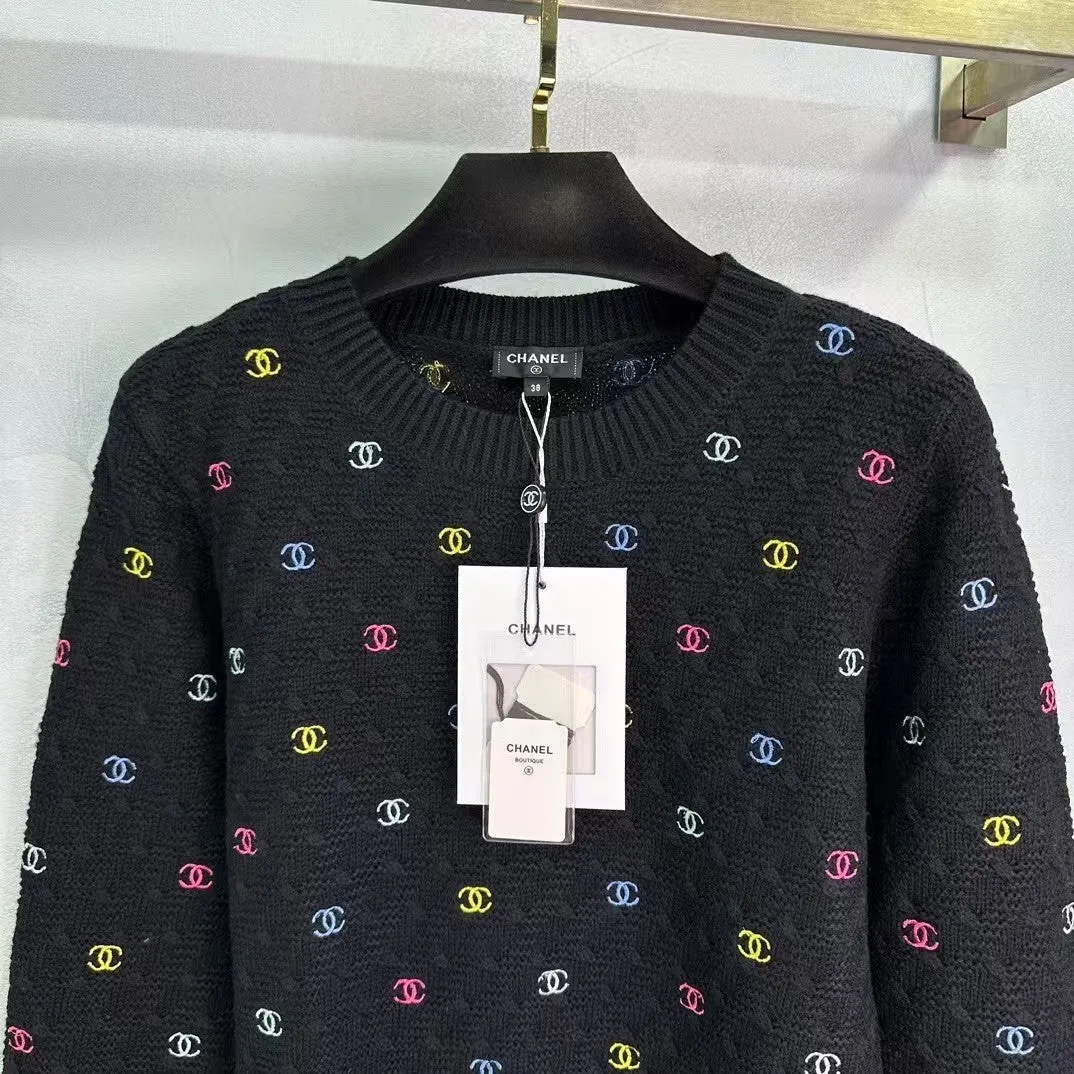 New logo embroidered knitted long sleeves