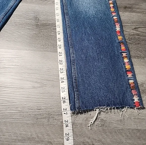 NWT Driftwood Royce Straight Crop Jeans in Kaleidoscope Embroidery | 25