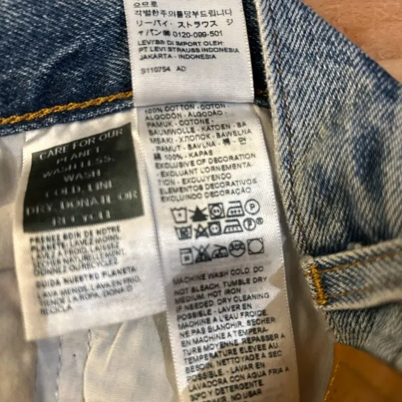 NWT FREE PEOPLE x LEVIS Premium Denim Baggy Dad Jeans Distressed 30