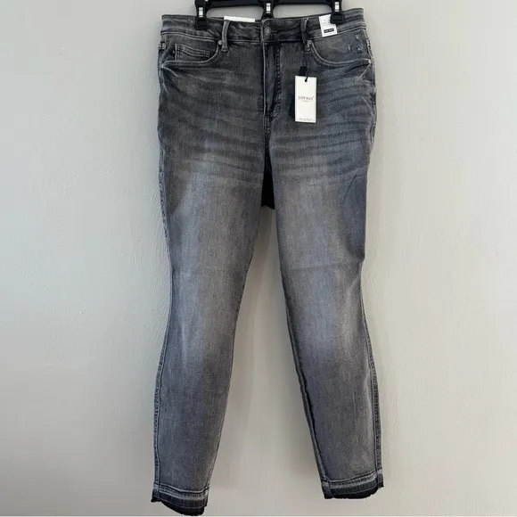 NWT Judy Blue | Grey High Waist Tummy Control Release Hem Skinny Jeans 14W