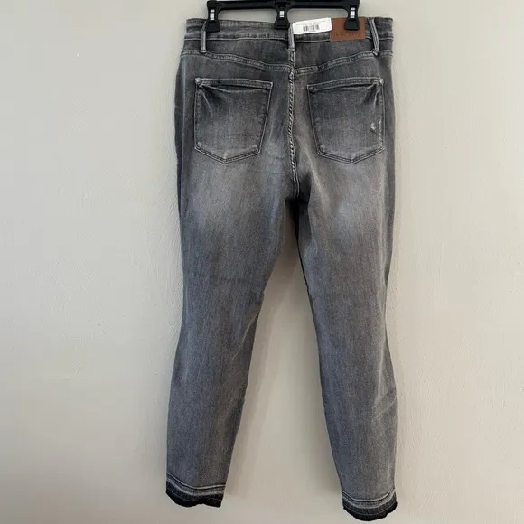 NWT Judy Blue | Grey High Waist Tummy Control Release Hem Skinny Jeans 14W