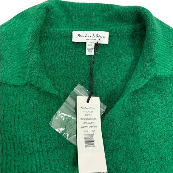 NWT Michael Stars Stevie Collar V-Neck Pullover - XSP