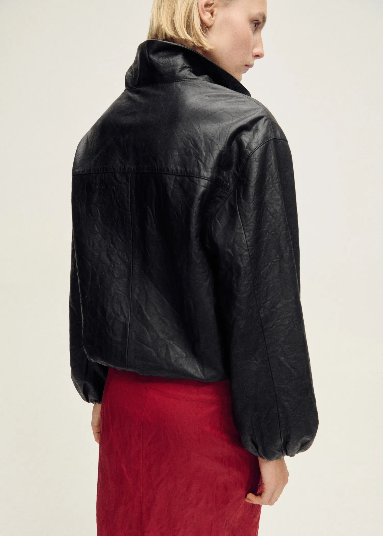 Oversized leather jacket