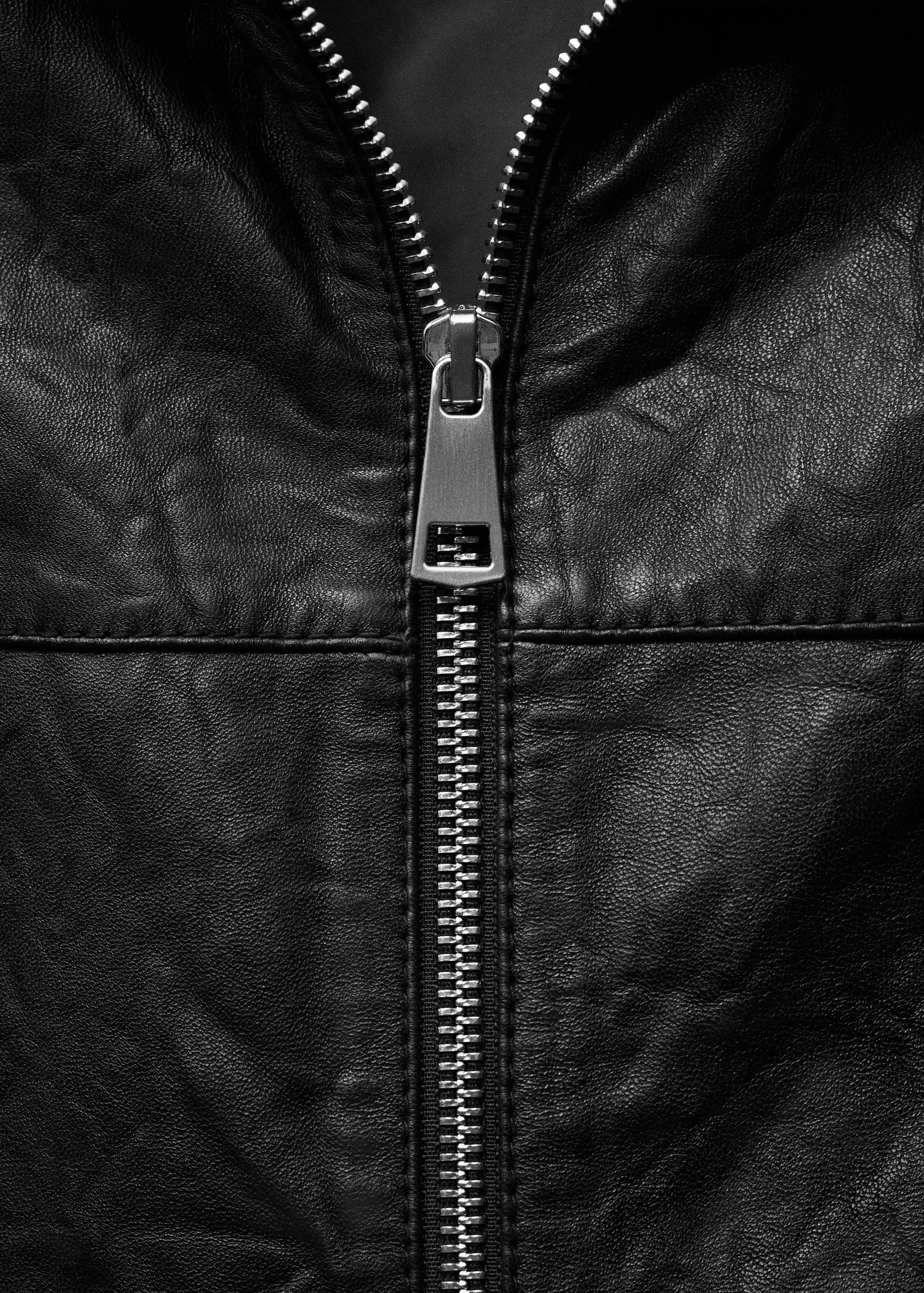 Oversized leather jacket