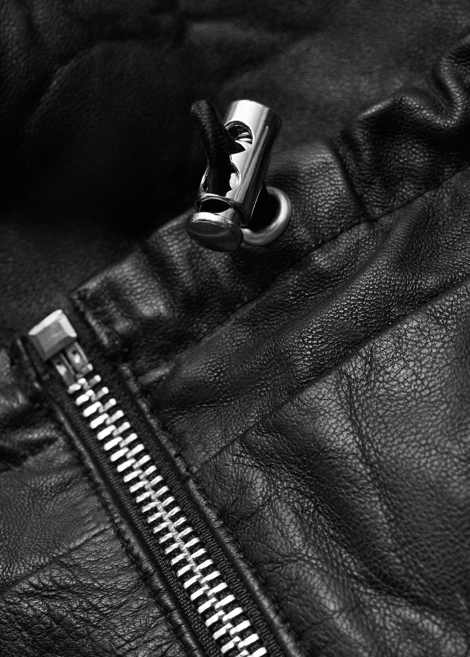 Oversized leather jacket