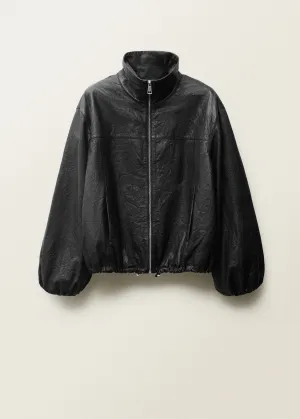 Oversized leather jacket