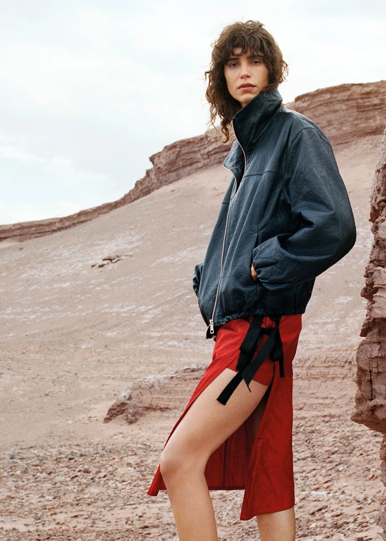 Oversized leather jacket