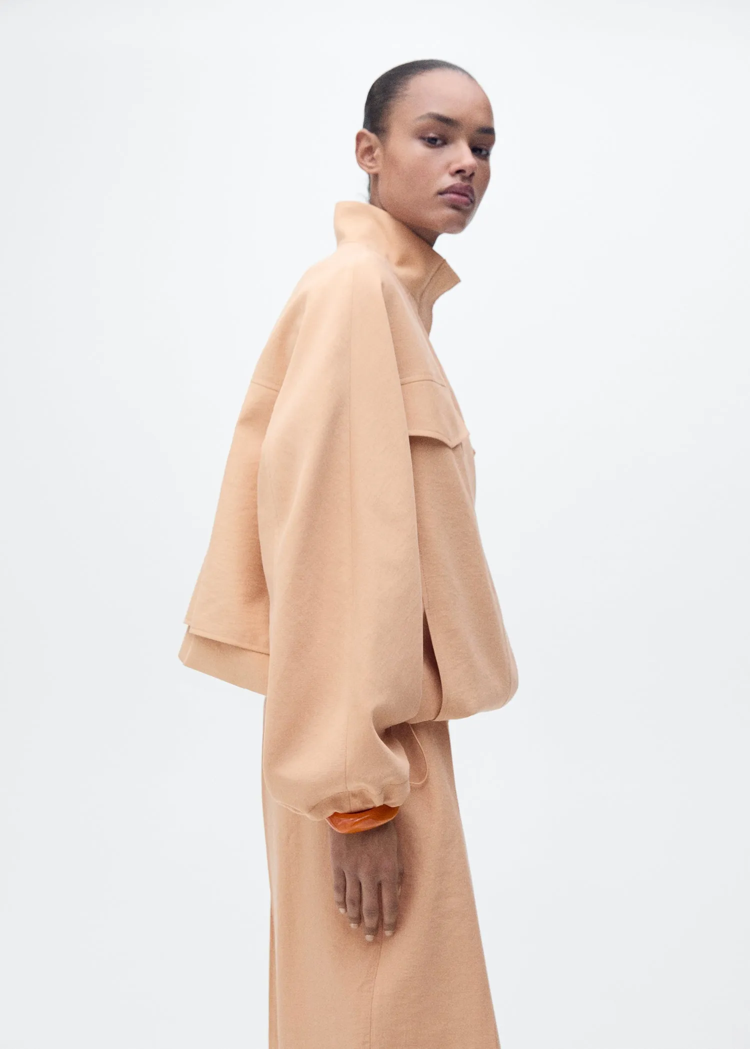 Oversized lyocell jacket with pockets