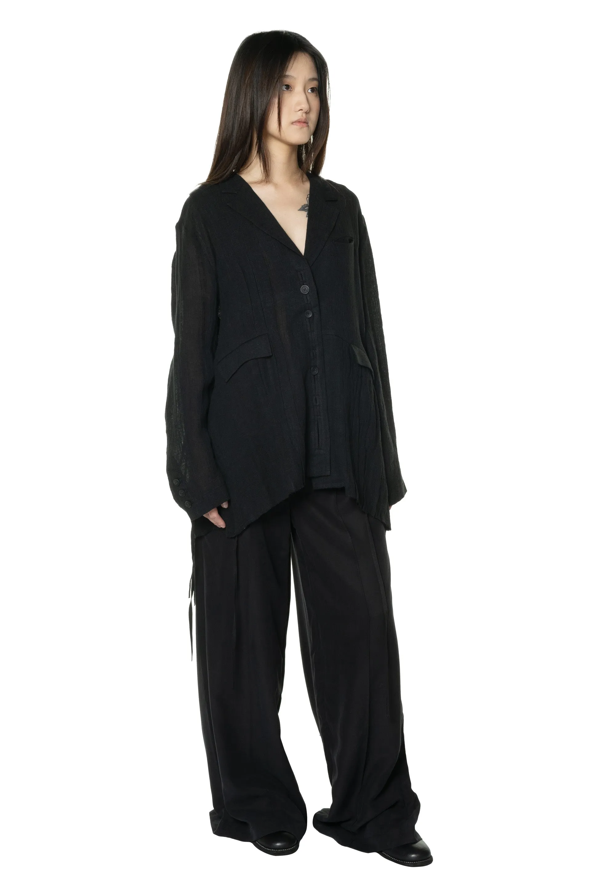 Oversized Pleated Blazer