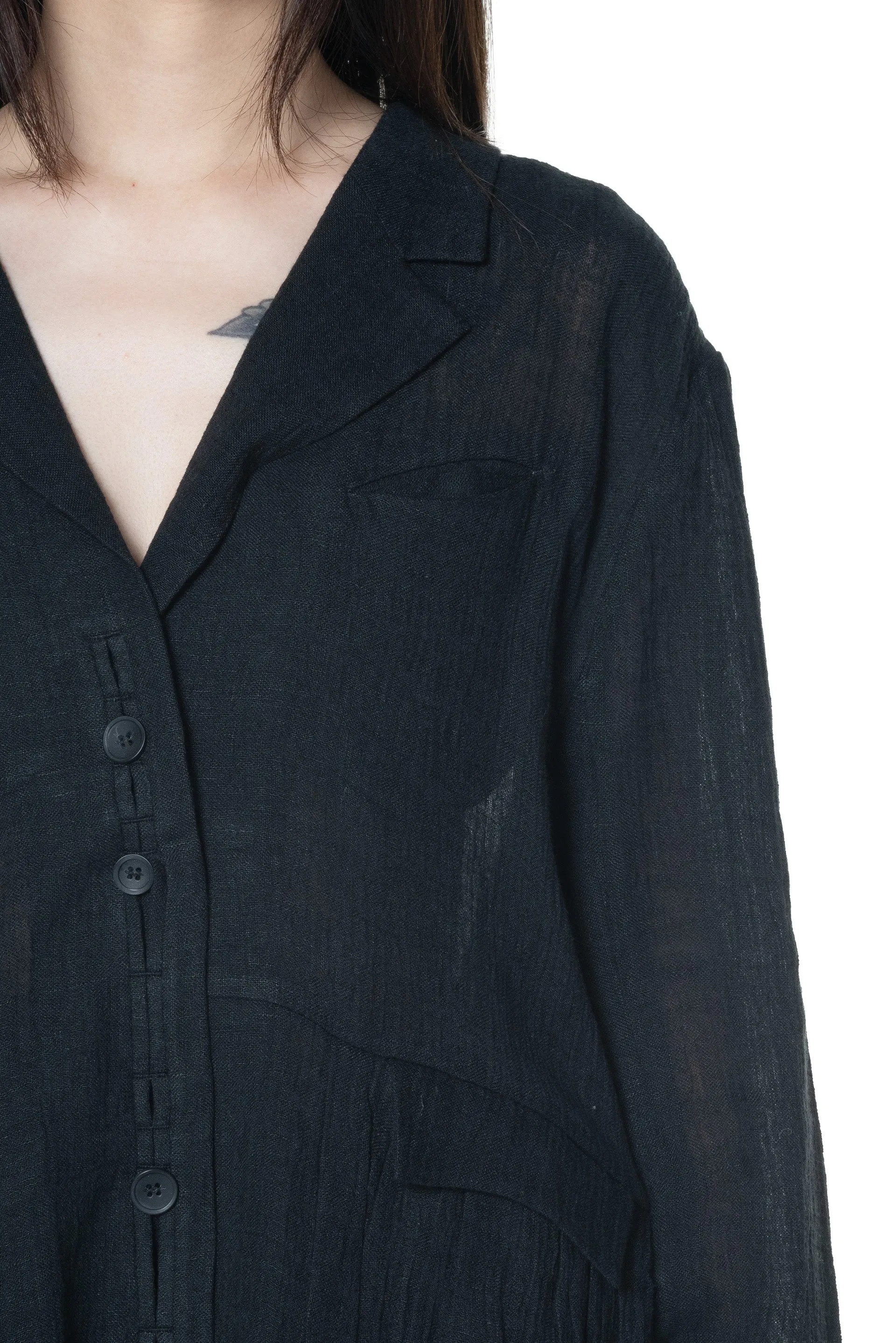 Oversized Pleated Blazer