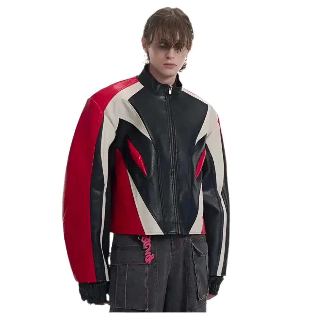 Oversized Racer Bikercore Leather Jacket