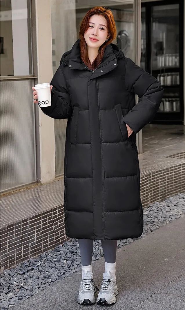 Oversized Relaxed-Fit Windproof Puffer Jacket with Full Zip