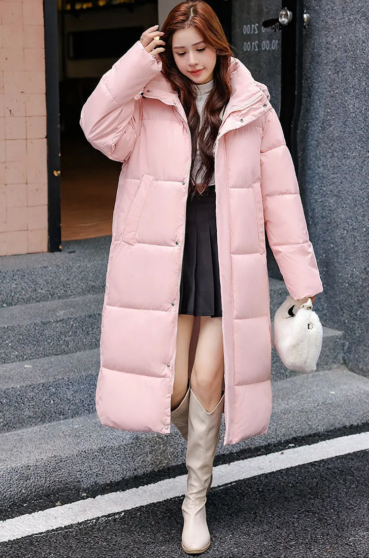 Oversized Relaxed-Fit Windproof Puffer Jacket with Full Zip
