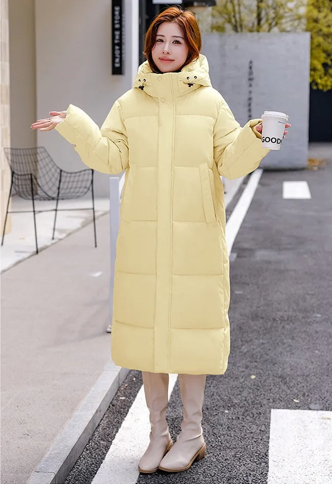Oversized Relaxed-Fit Windproof Puffer Jacket with Full Zip