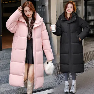 Oversized Relaxed-Fit Windproof Puffer Jacket with Full Zip