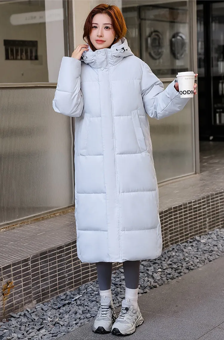 Oversized Relaxed-Fit Windproof Puffer Jacket with Full Zip