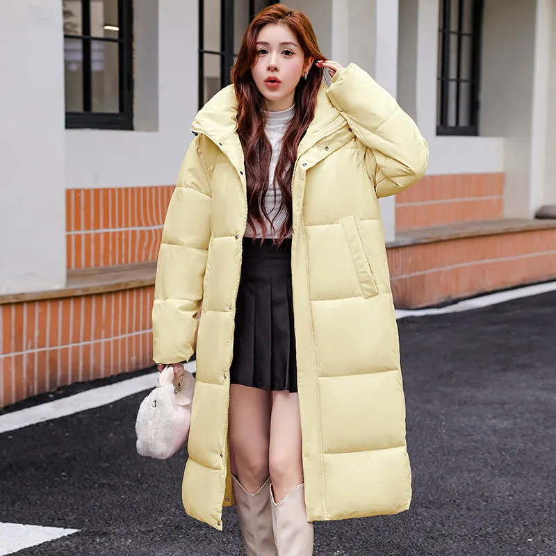 Oversized Relaxed-Fit Windproof Puffer Jacket with Full Zip