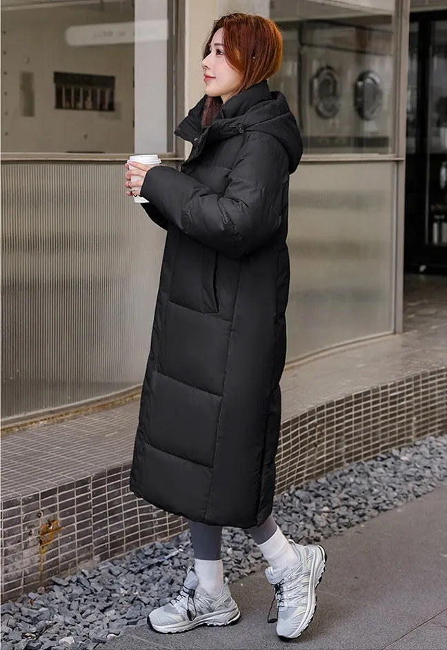 Oversized Relaxed-Fit Windproof Puffer Jacket with Full Zip