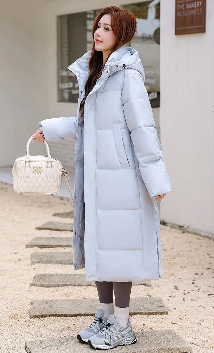 Oversized Relaxed-Fit Windproof Puffer Jacket with Full Zip