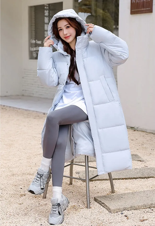 Oversized Relaxed-Fit Windproof Puffer Jacket with Full Zip
