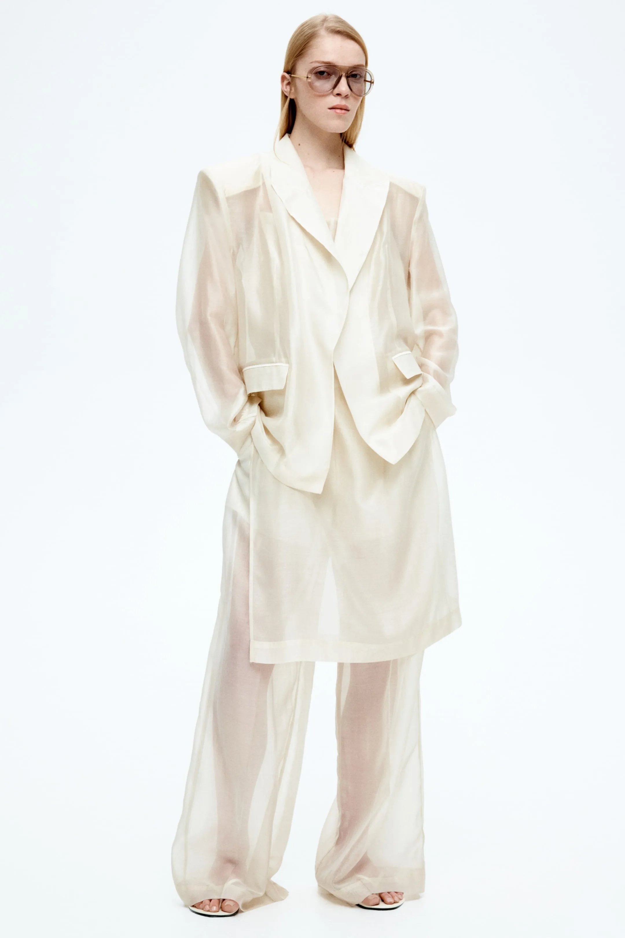 Oversized sheer blazer