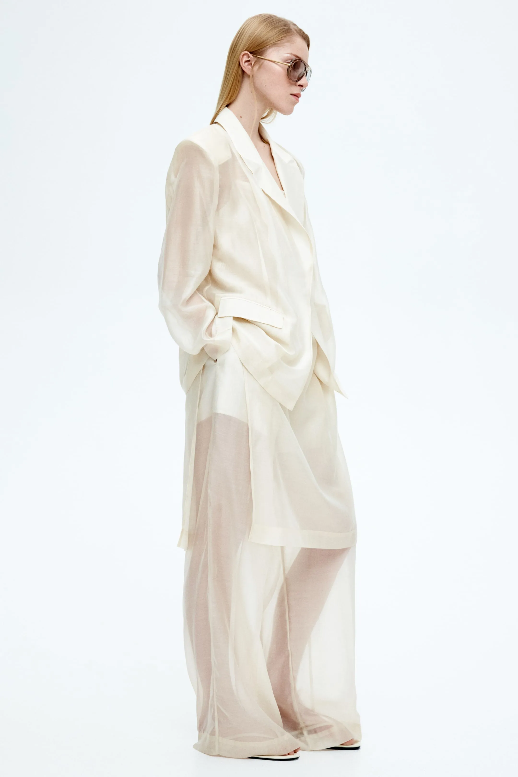 Oversized sheer blazer