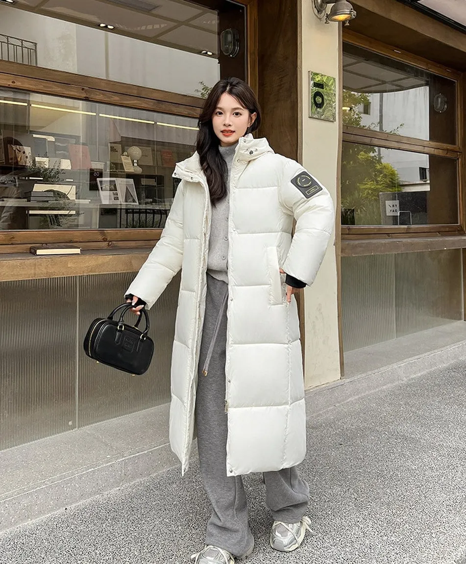 Oversized Thickened and Hooded Puffer Down Coat for Women