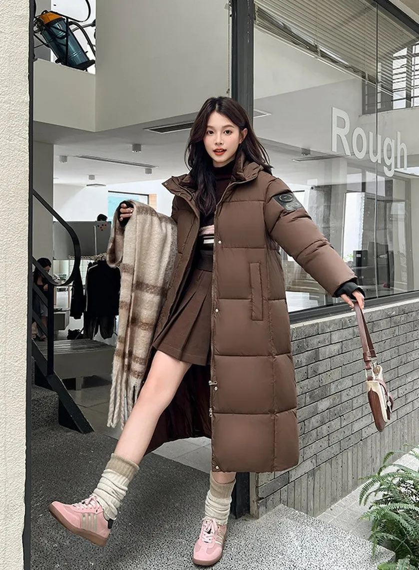 Oversized Thickened and Hooded Puffer Down Coat for Women