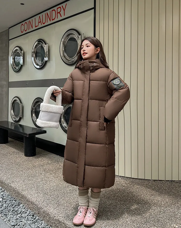 Oversized Thickened and Hooded Puffer Down Coat for Women