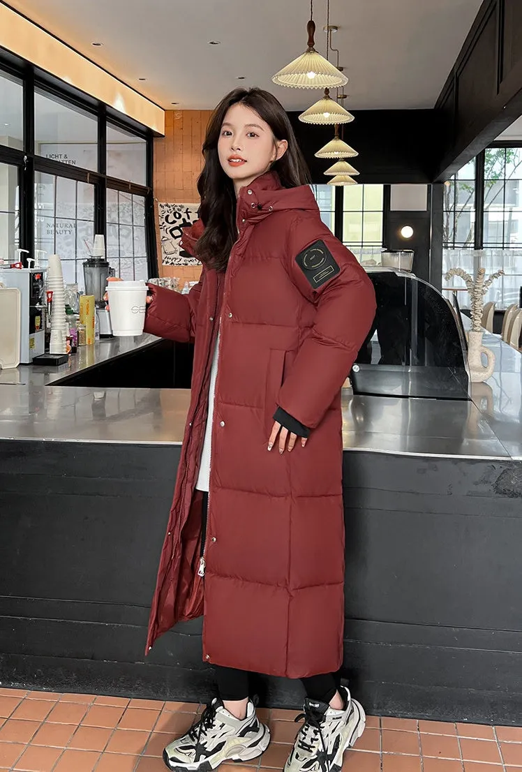 Oversized Thickened and Hooded Puffer Down Coat for Women