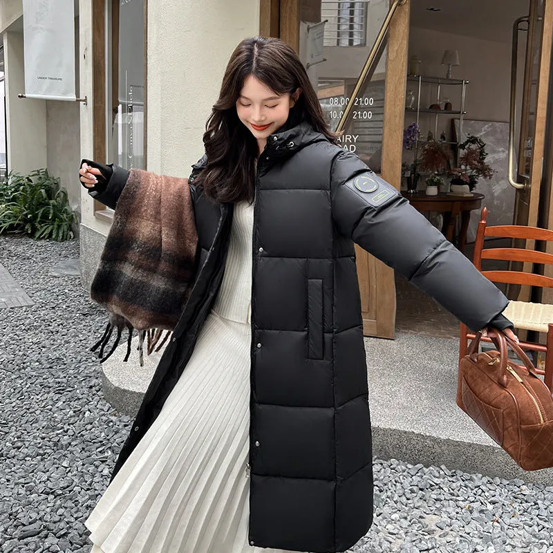 Oversized Thickened and Hooded Puffer Down Coat for Women