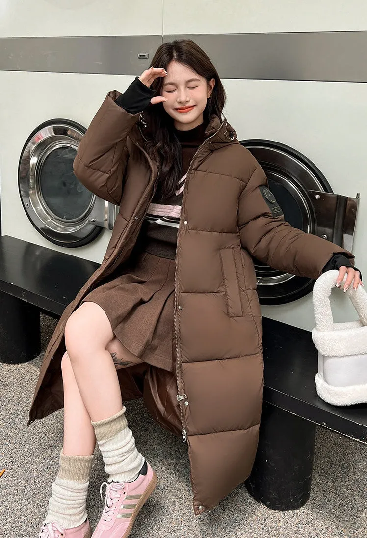 Oversized Thickened and Hooded Puffer Down Coat for Women