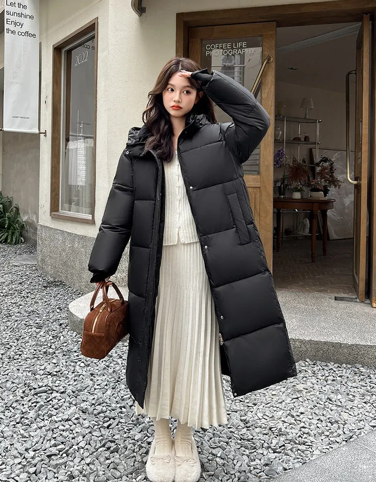 Oversized Thickened and Hooded Puffer Down Coat for Women