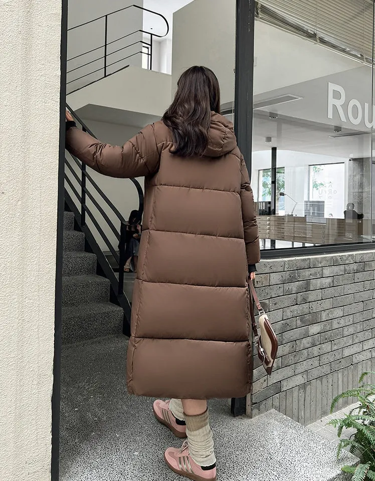 Oversized Thickened and Hooded Puffer Down Coat for Women