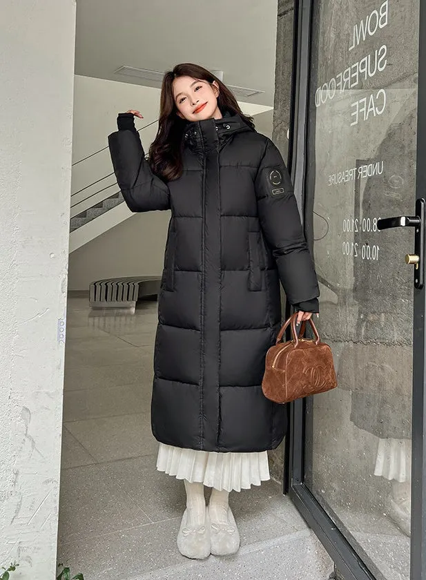 Oversized Thickened and Hooded Puffer Down Coat for Women