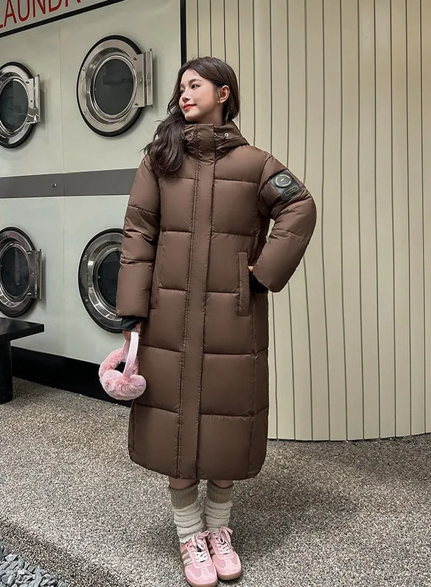 Oversized Thickened and Hooded Puffer Down Coat for Women