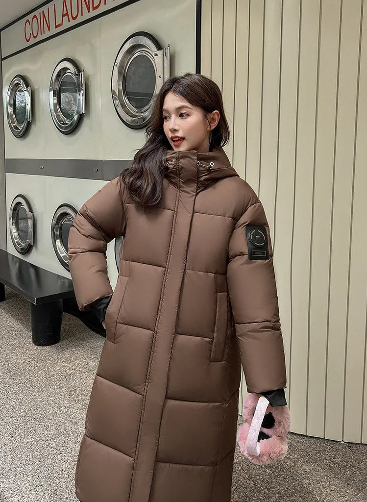 Oversized Thickened and Hooded Puffer Down Coat for Women